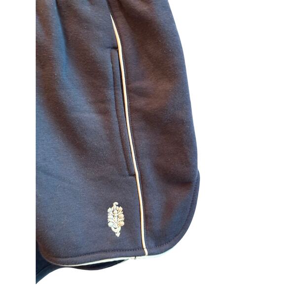 $120 Free People Movement 2 Pc Shorts Sweater Set Navy Blue/White S NWT - Picture 5 of 6